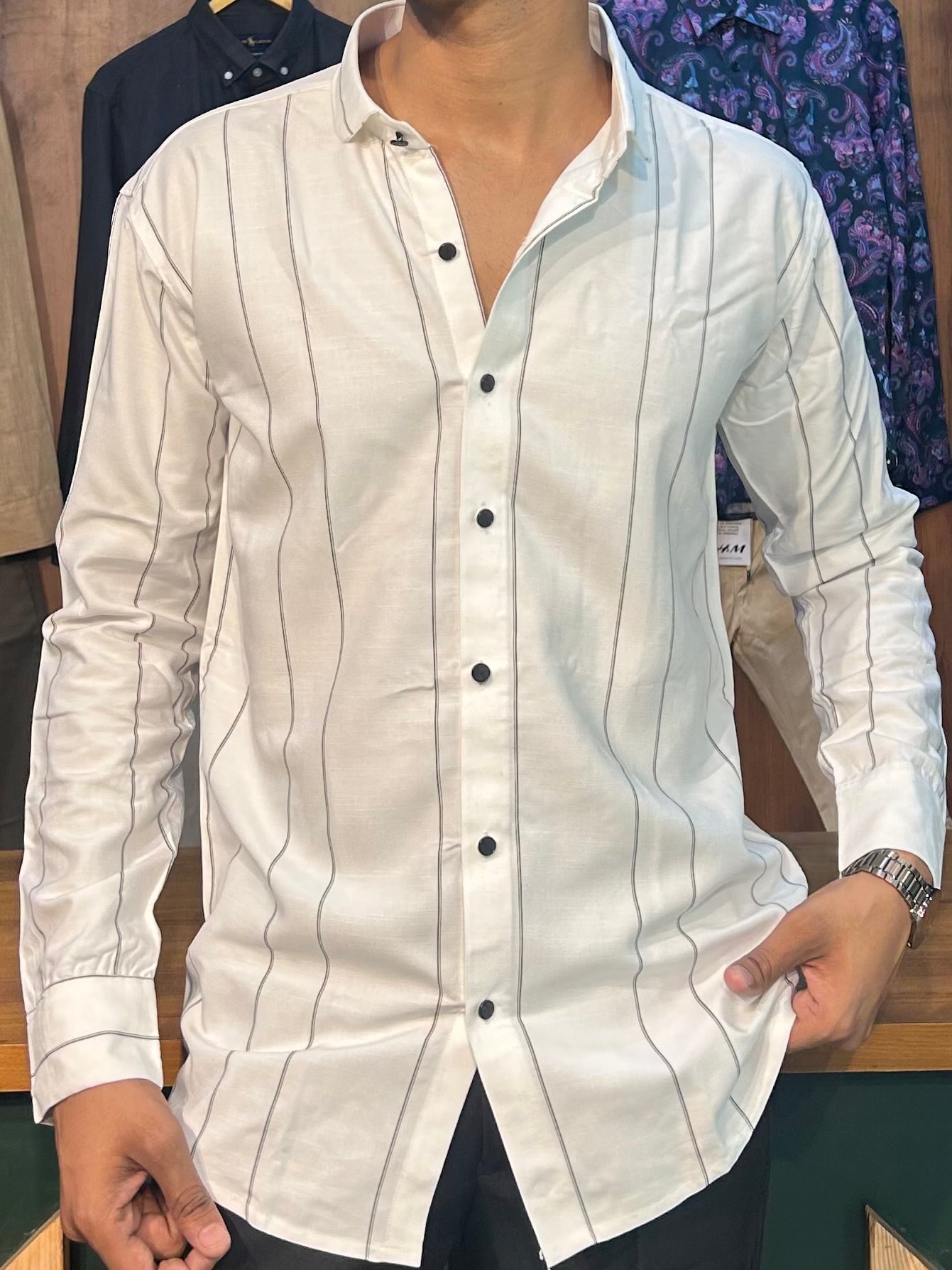 Premium White Stripe Shirt