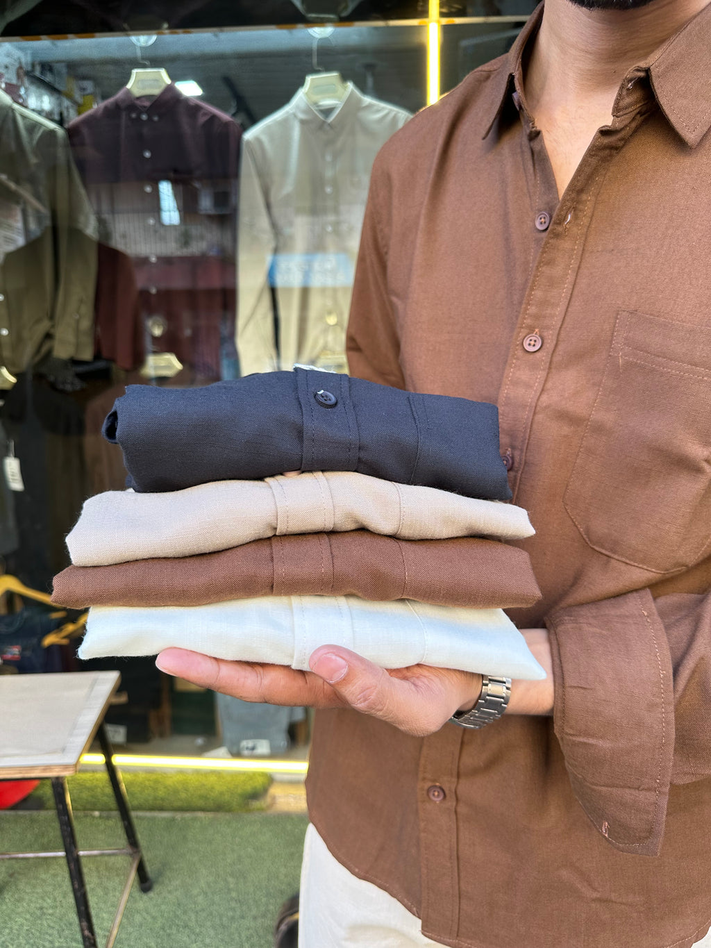 Premium Linen brown Shirt for Men