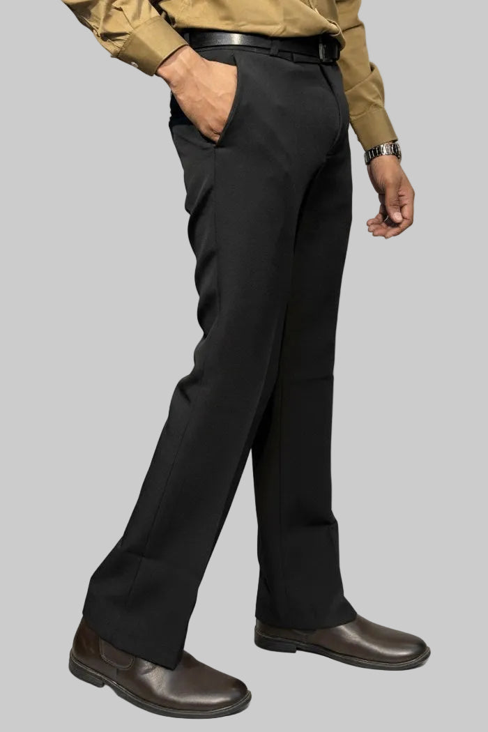 Men Bootcut Black Pant, Flared Leg Trouser