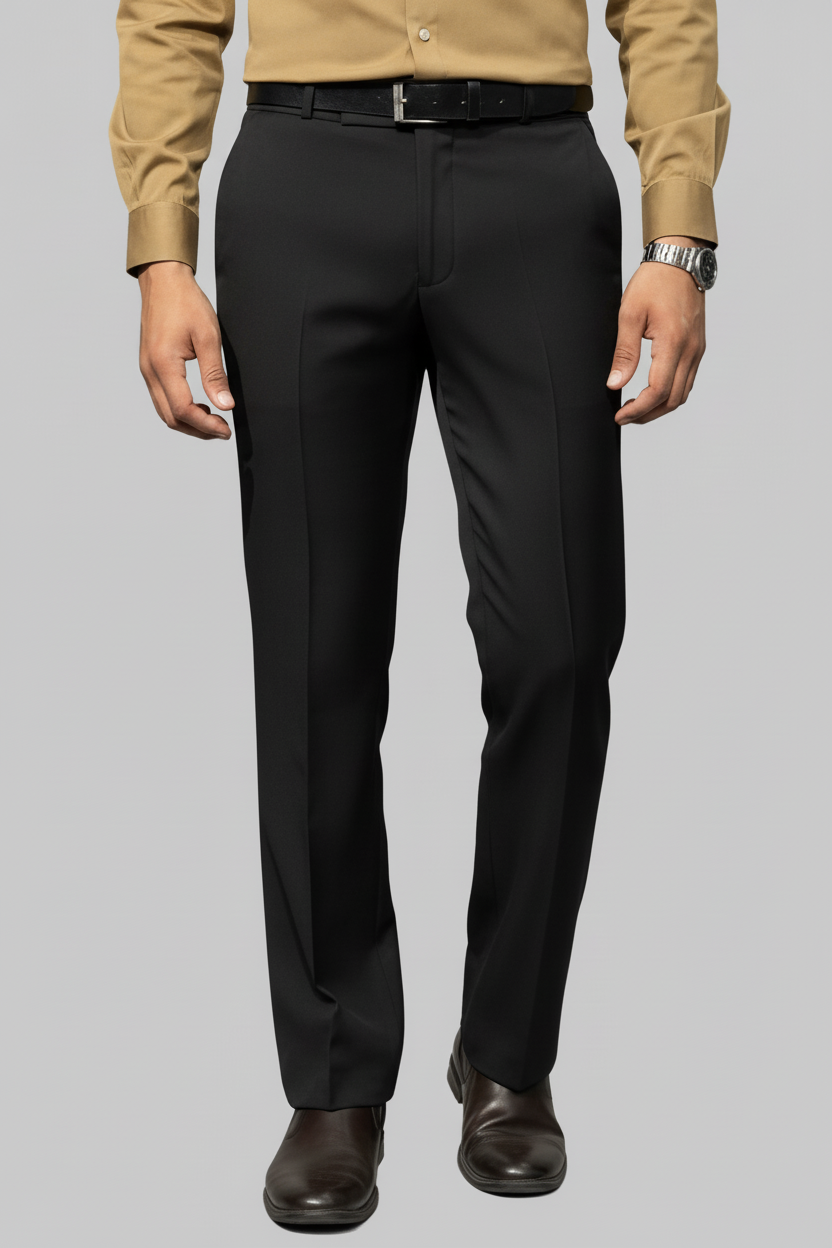 Men Bootcut Black Pant, Flared Leg Trouser