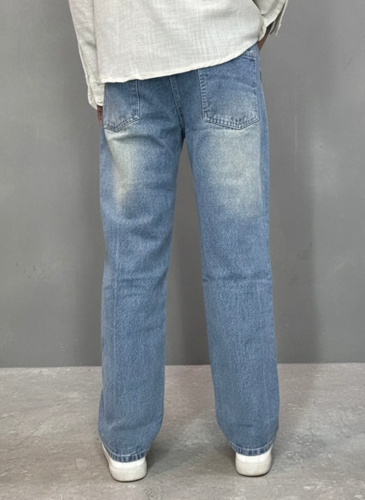 Light blue Straight fit denim jeans