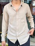 Beige linen-blend Shirt