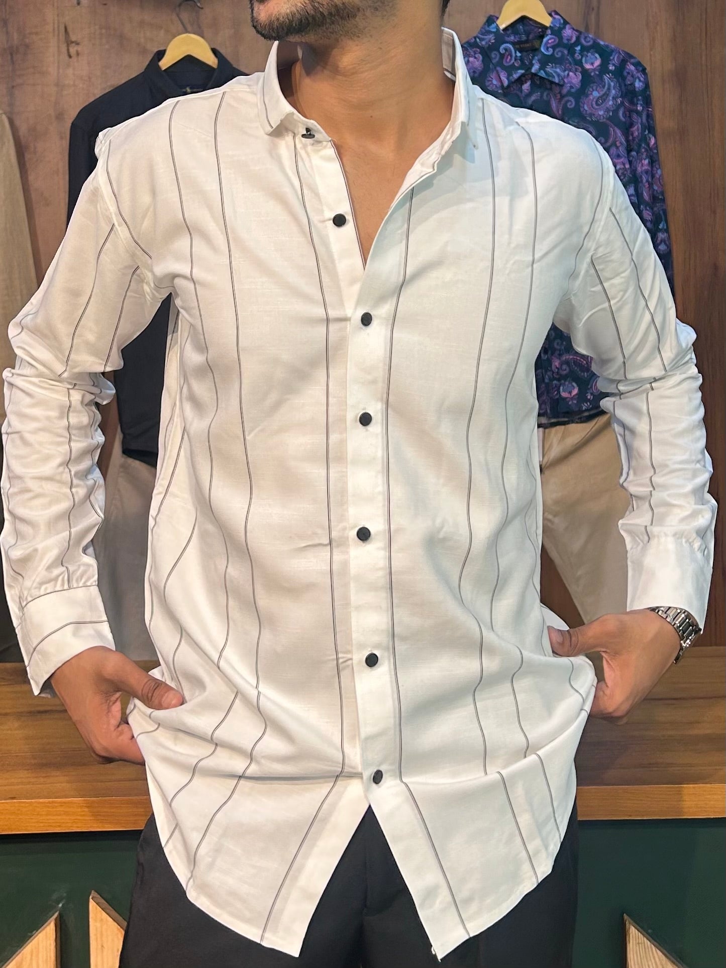 Premium White Stripe Shirt