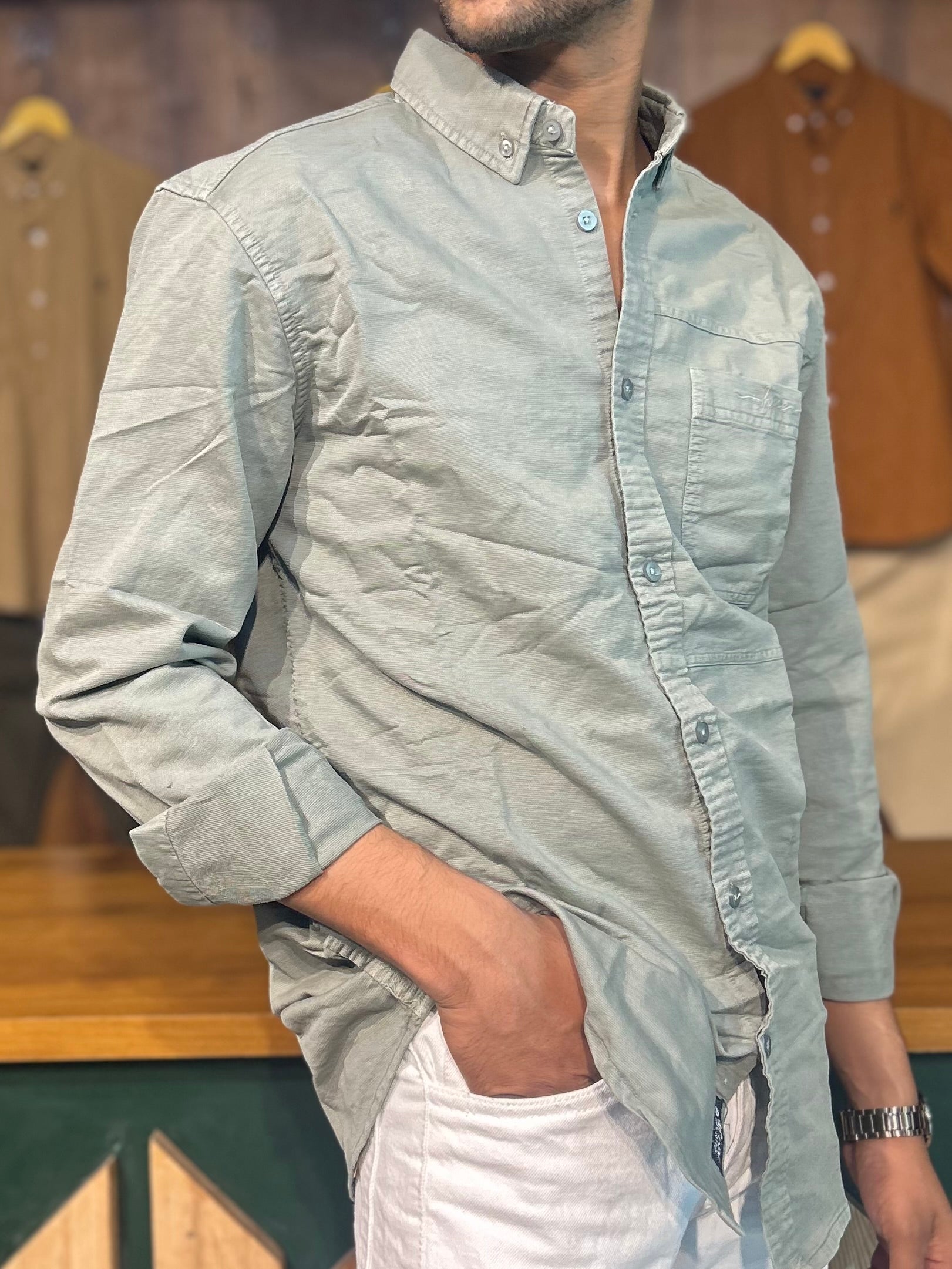 Sea Green RFD Denim shirt