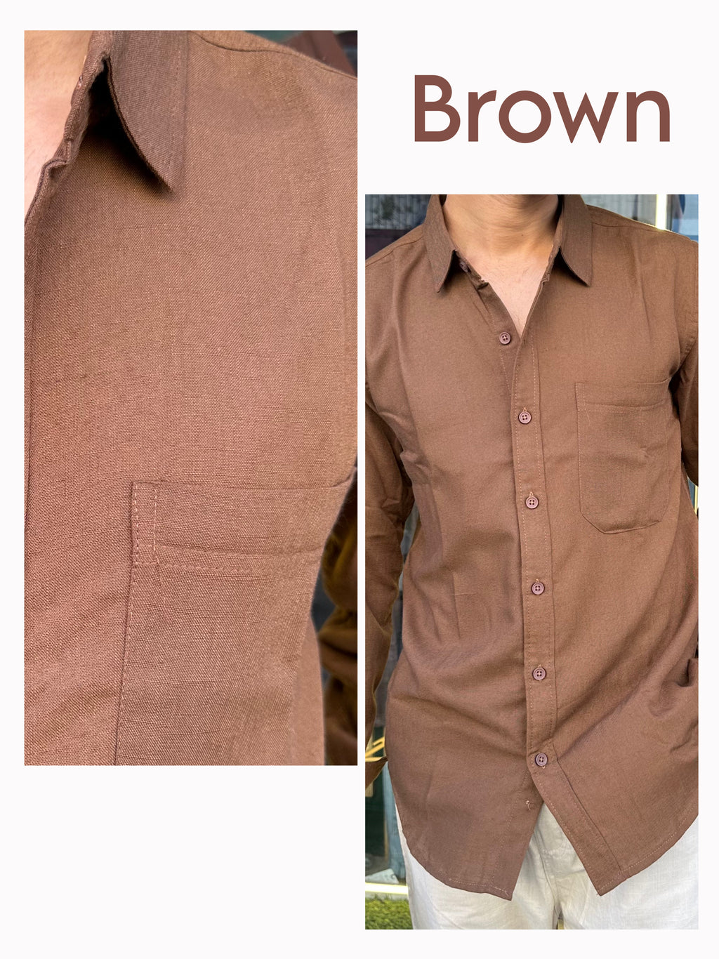Premium Linen brown Shirt for Men