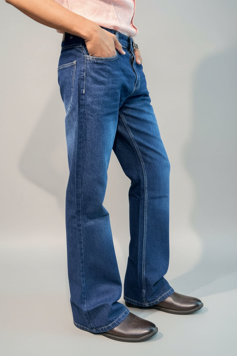 Shaded Bootcut Jeans (dark Blue)