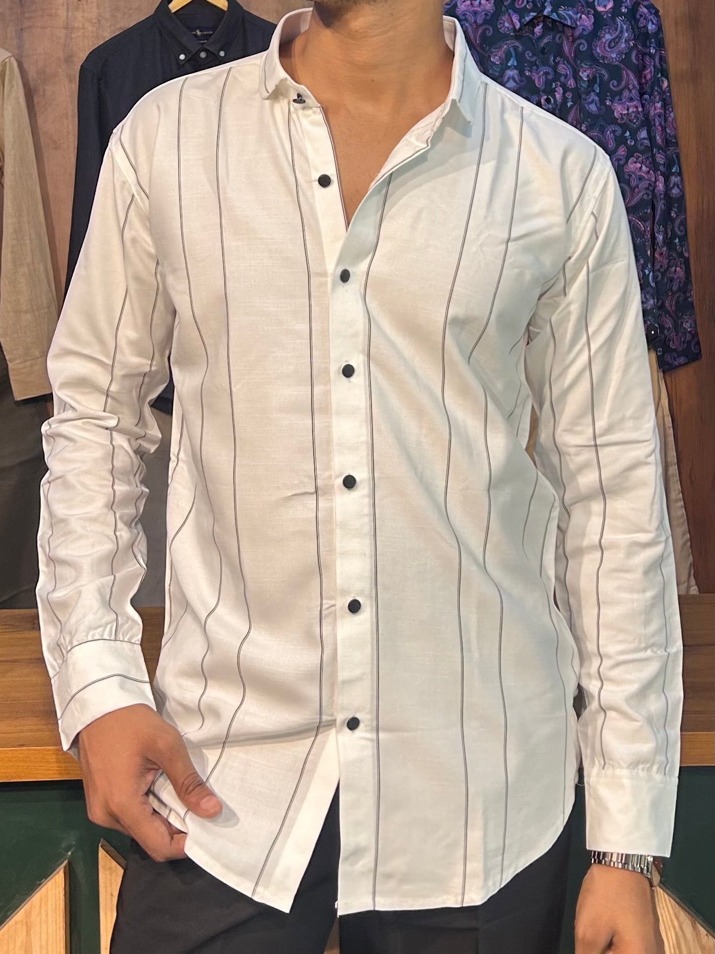Premium White Stripe Shirt