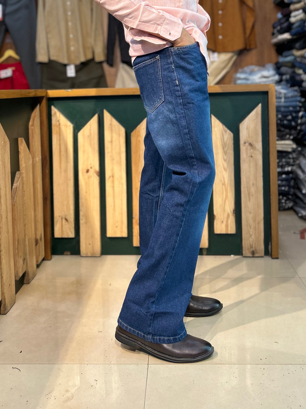 Shaded Bootcut Jeans (dark Blue)