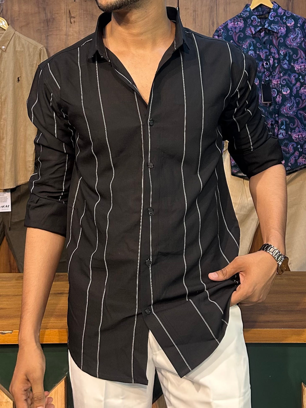 Premium Black Stripe Shirt