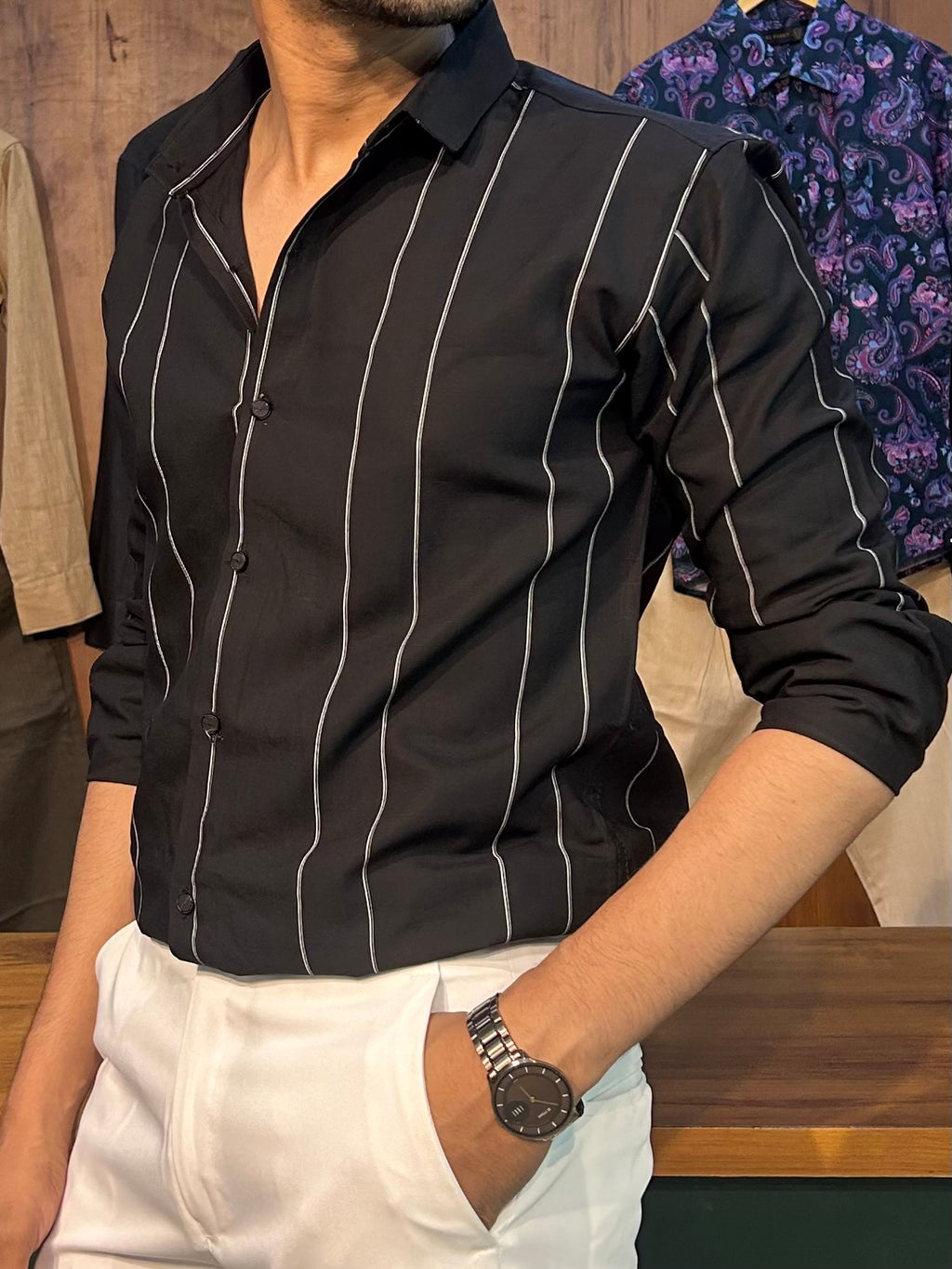 Premium Black Stripe Shirt