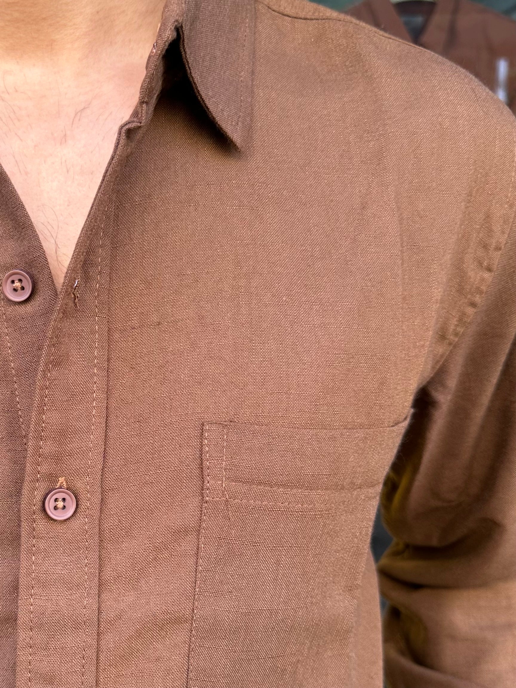 Premium Linen brown Shirt for Men
