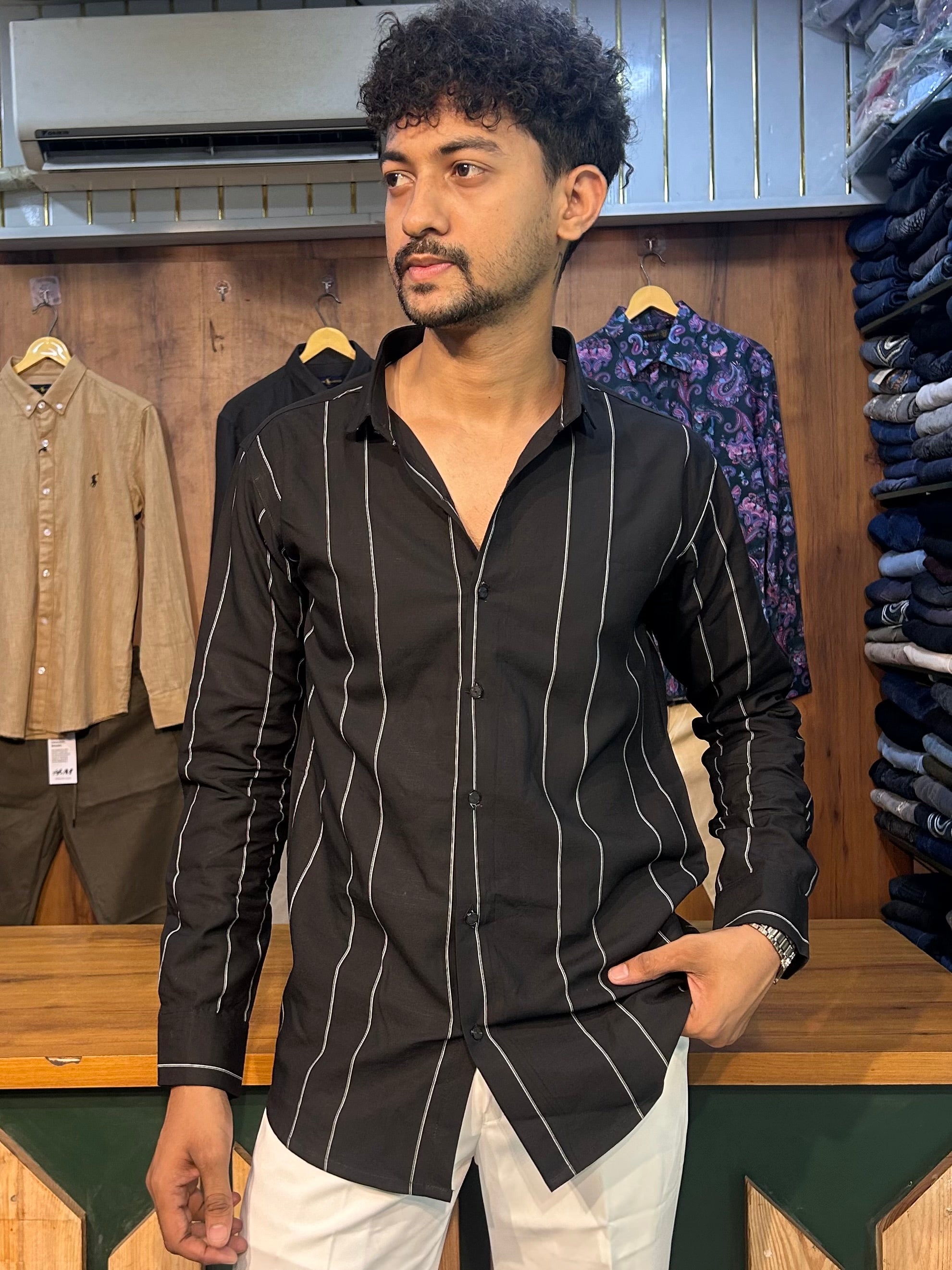 Premium Black Stripe Shirt
