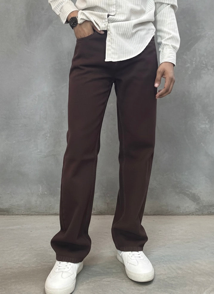 Brown Straight fit jeans