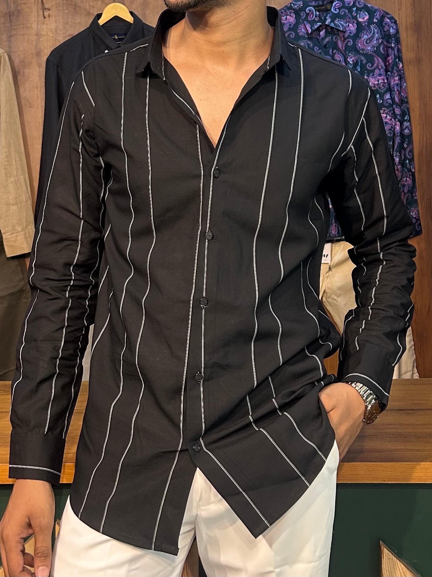 Premium Black Stripe Shirt