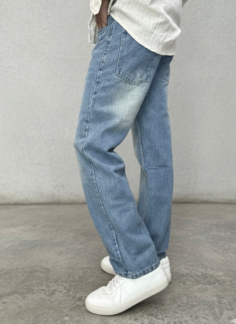 Light blue Straight fit denim jeans