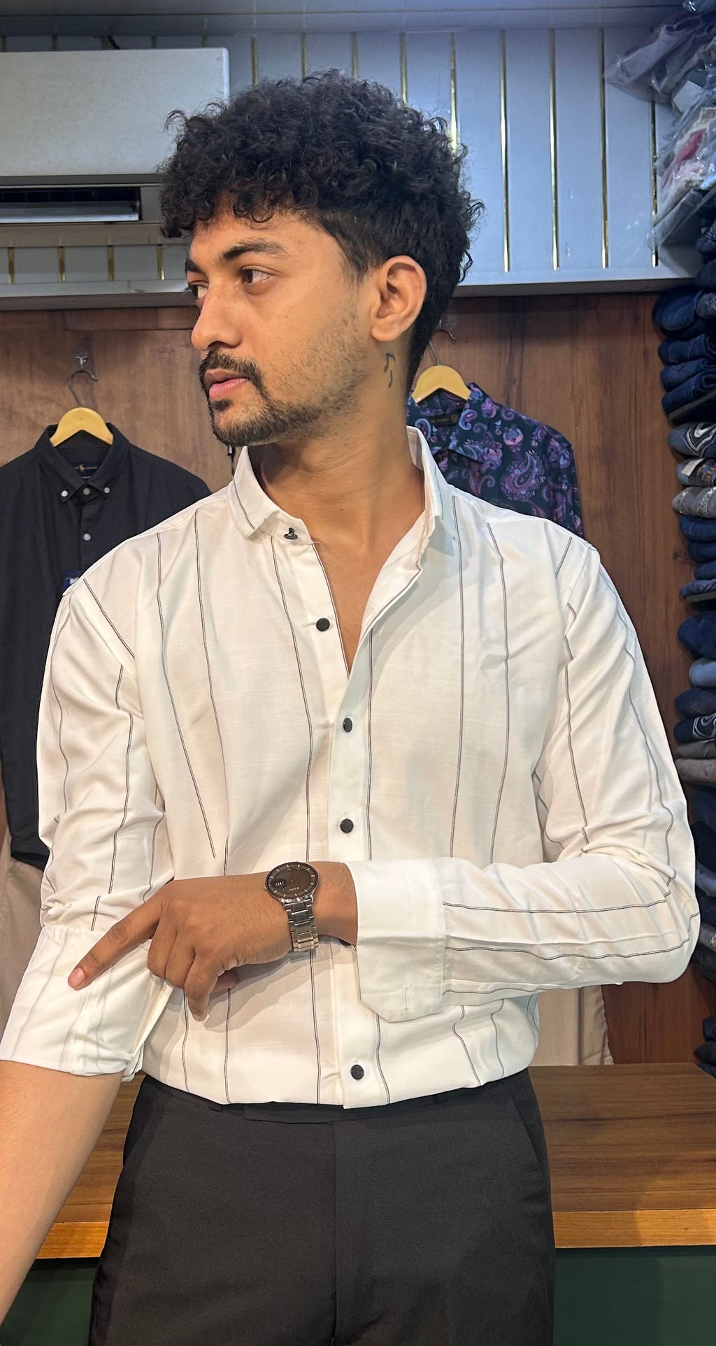 Premium White Stripe Shirt