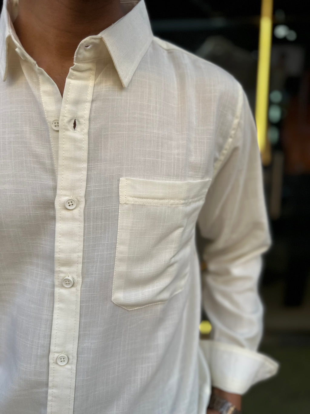 Premium Linen cream Shirt for Men