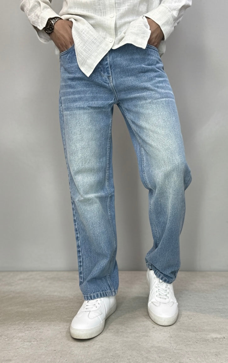 Light blue Straight fit denim jeans