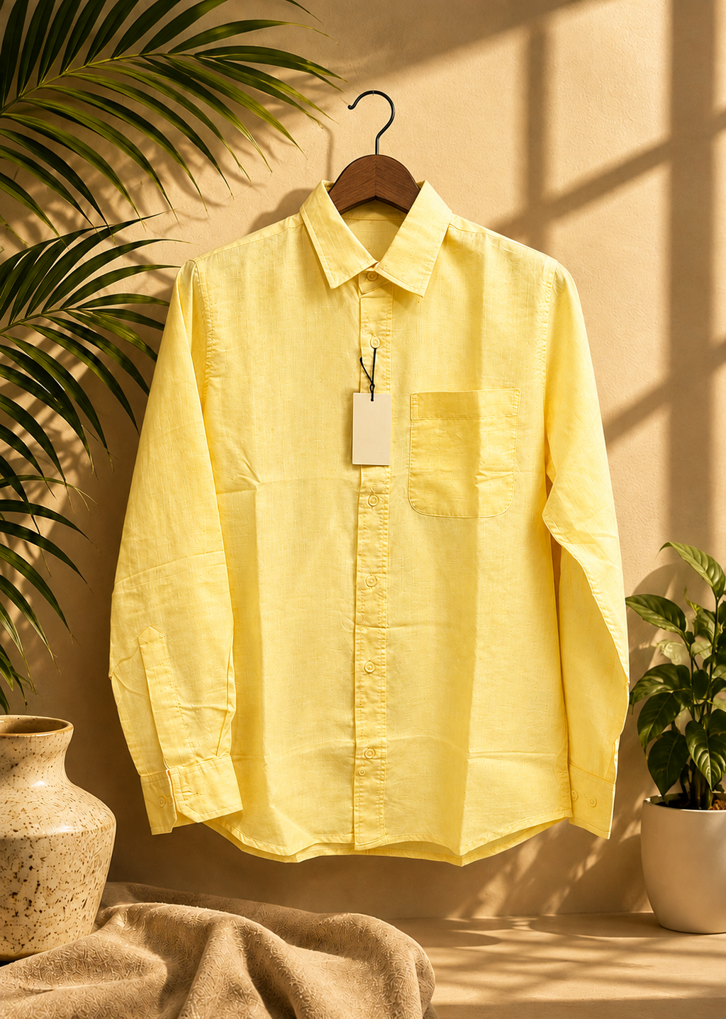 LEMON YELLOW LINEN SHIRT
