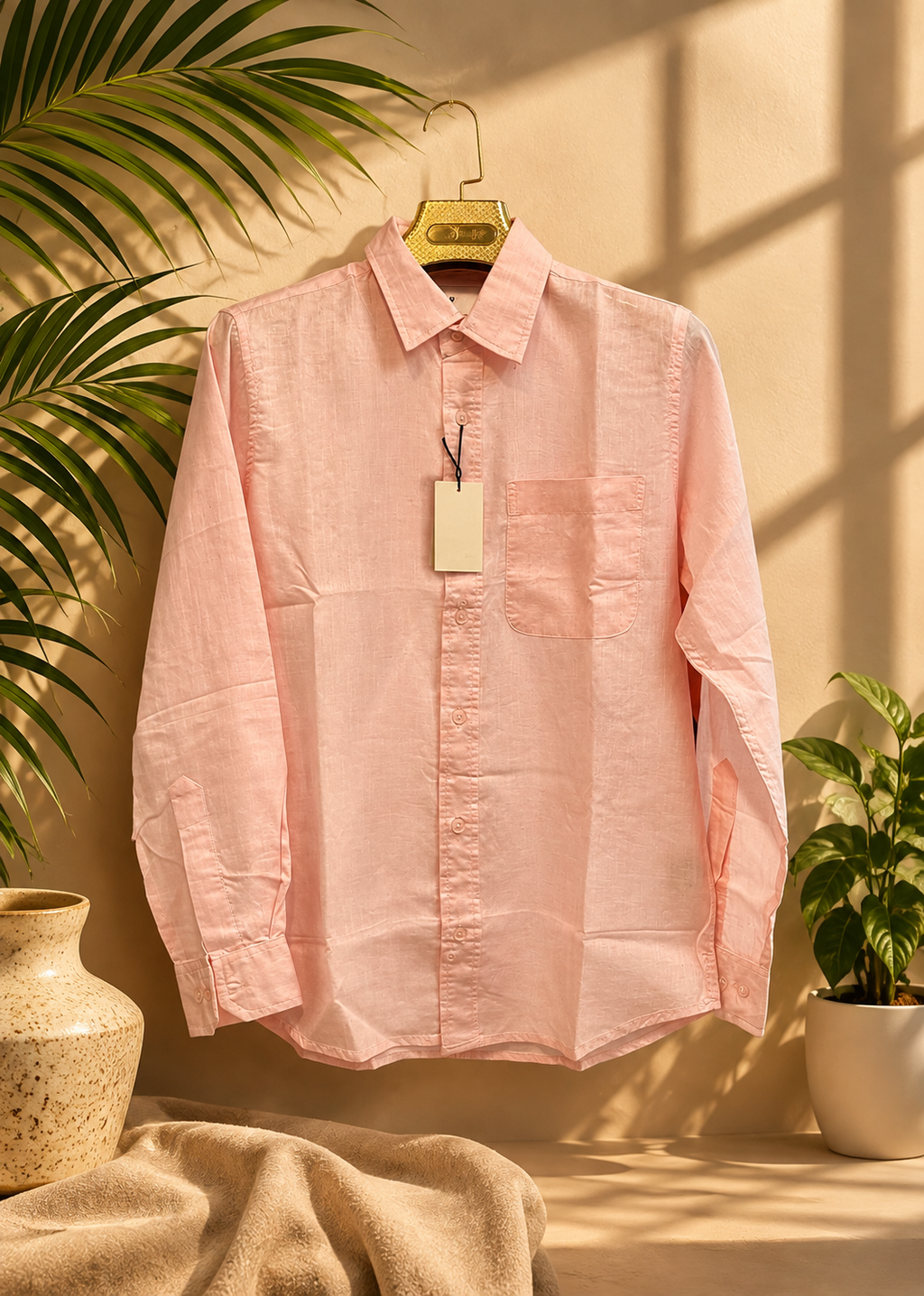 BABY PINK LINEN SHIRT