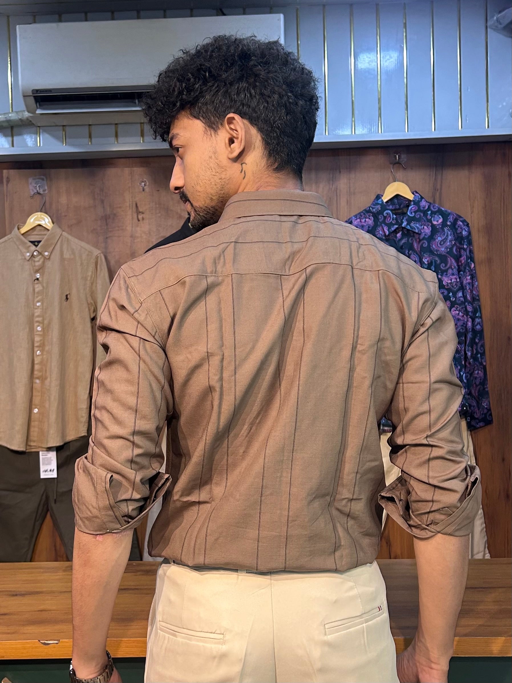 Premium Brown Stripe Shirt
