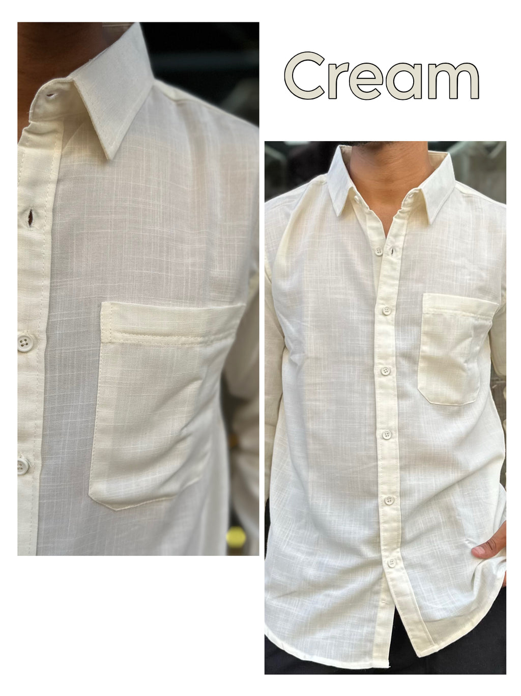 Premium Linen cream Shirt for Men