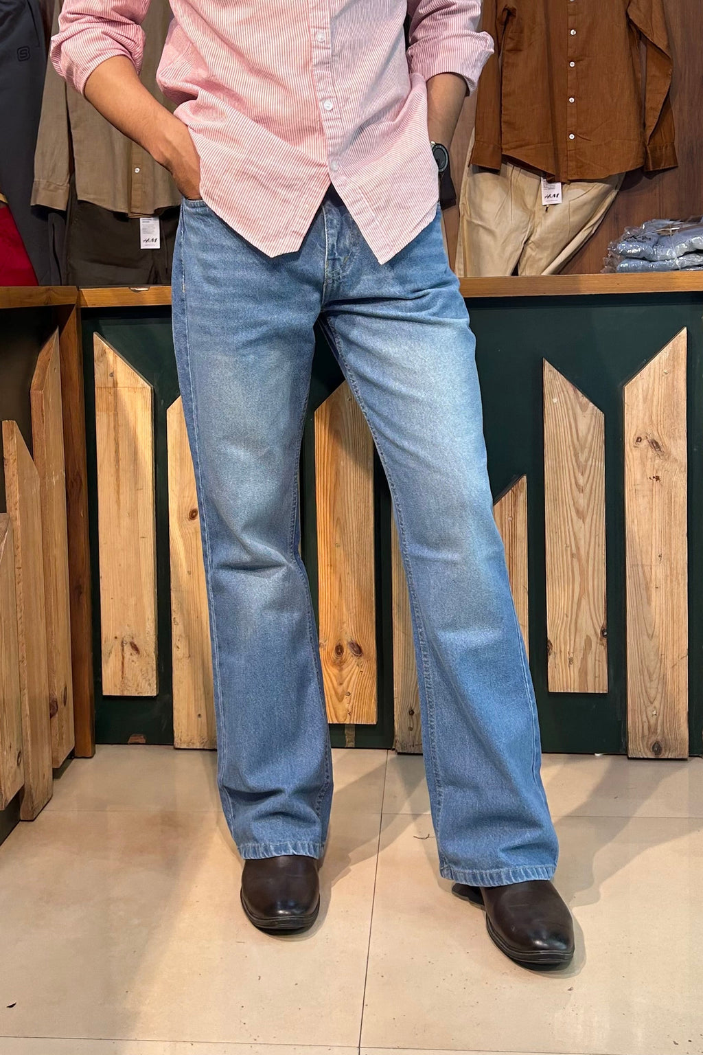 Shaded Bootcut Jeans (Mid Blue)
