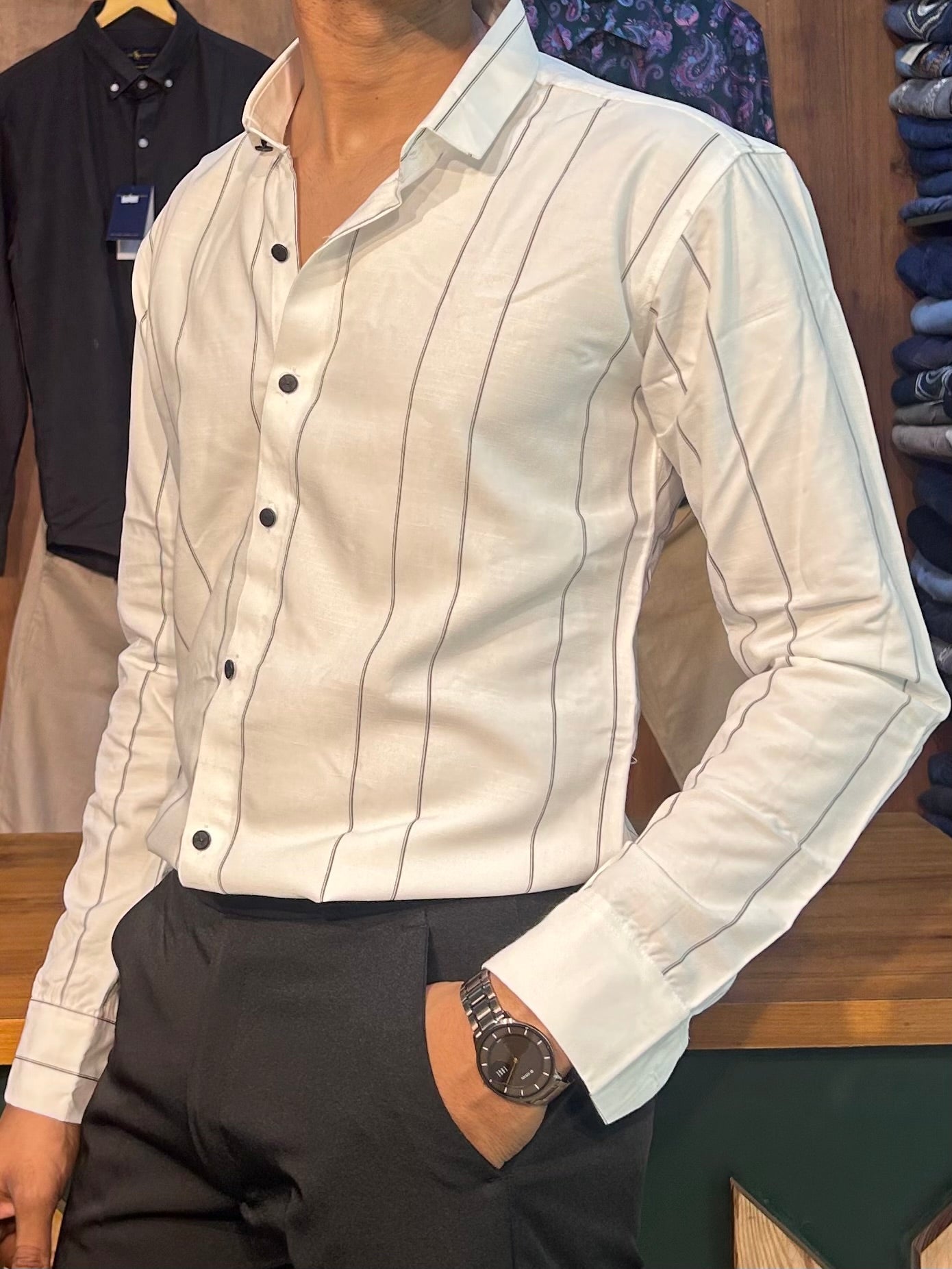 Premium White Stripe Shirt
