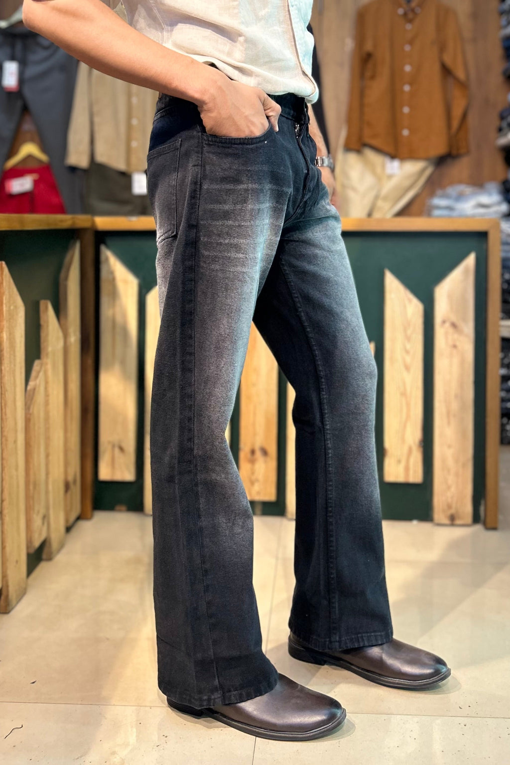 Shaded Bootcut Jeans (Black)