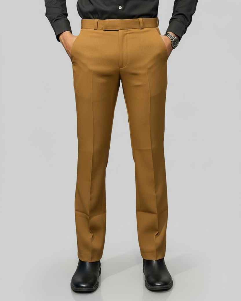 Men Bootcut Bronze Pant, Flared Leg Trouser