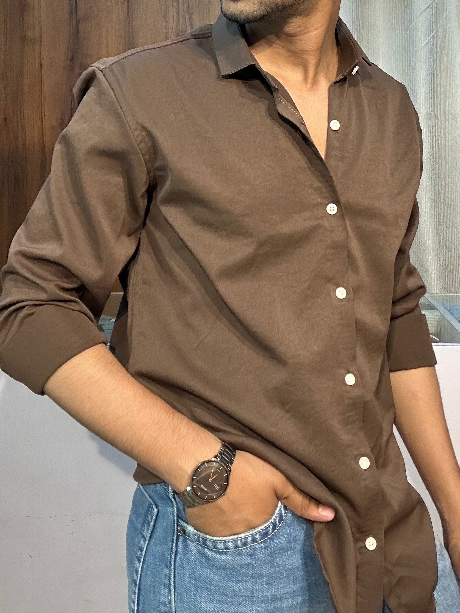 Brown shirt