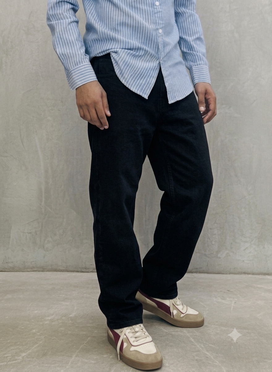 White Straight fit denim jeans
